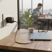 Load image into Gallery viewer, Powerology QX 45W Single Port Type-C EU GaN Adapter - Black/Gray
