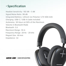 Load image into Gallery viewer, Green Lion Echo Max Bluetooth Headphone - Black
