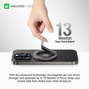 AT Titan Magnetic Phone Ring With Stand - Gray