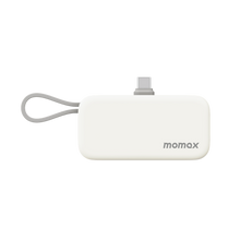 Load image into Gallery viewer, MOMAX 1-POWER MINI 5000mAh 3IN1 POWER BANK WITH USB-C PLUG-WHITE
