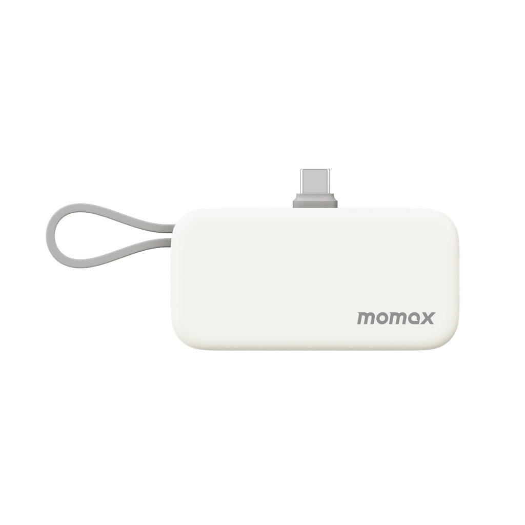 MOMAX 1-POWER MINI 5000mAh 3IN1 POWER BANK WITH USB-C PLUG-WHITE