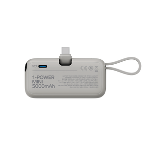 MOMAX 1-POWER MINI 5000mAh 3IN1 POWER BANK WITH USB-C PLUG-WHITE