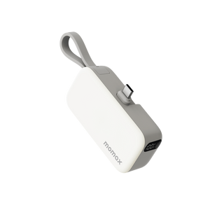 MOMAX 1-POWER MINI 5000mAh 3IN1 POWER BANK WITH USB-C PLUG-WHITE