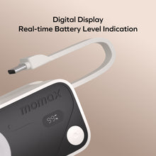 Load image into Gallery viewer, Momax 1-Power X Pro Mini+ 5000mAh Integrated Foldable USB-C Plug &amp; Built-In USB-C Cable Power Bank With Apple Watch Fast Charger - Black
