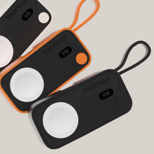 Load image into Gallery viewer, Momax 1-Power X Pro Mini+ 5000mAh Integrated Foldable USB-C Plug &amp; Built-In USB-C Cable Power Bank With Apple Watch Fast Charger - Orange
