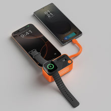 Load image into Gallery viewer, Momax 1-Power X Pro Mini+ 5000mAh Integrated Foldable USB-C Plug &amp; Built-In USB-C Cable Power Bank With Apple Watch Fast Charger - Orange
