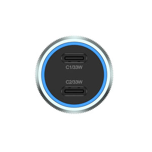 IQ Touch Dual Type-C Car Charger with Type-C Charging Cable
