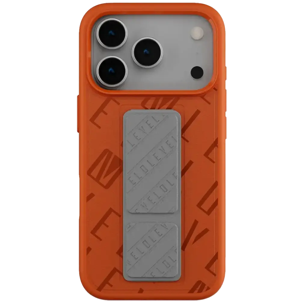 Levelo Morphix Vallo Faux Leather Gripstand Case for iPhone 17 Pro - Sunrise Storm
