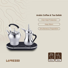 Load image into Gallery viewer, LePresso Dallah Electrical Arabic Coffee and Tea Maker 1600W - Silver
