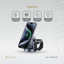 Load image into Gallery viewer, Levelo Luce 4 In 1 Wireless Charger - Gray
