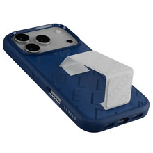 Load image into Gallery viewer, Levelo Morphix Vallo Faux Leather Gripstand Case for iPhone 17 Pro - Cobalt Storm
