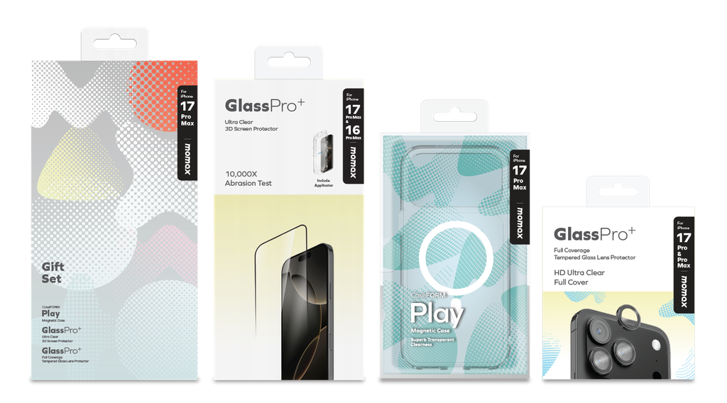 Momax Case + Glass + Lens Bundle Kit For iPhone 17 Pro Max 6.9 - Clear