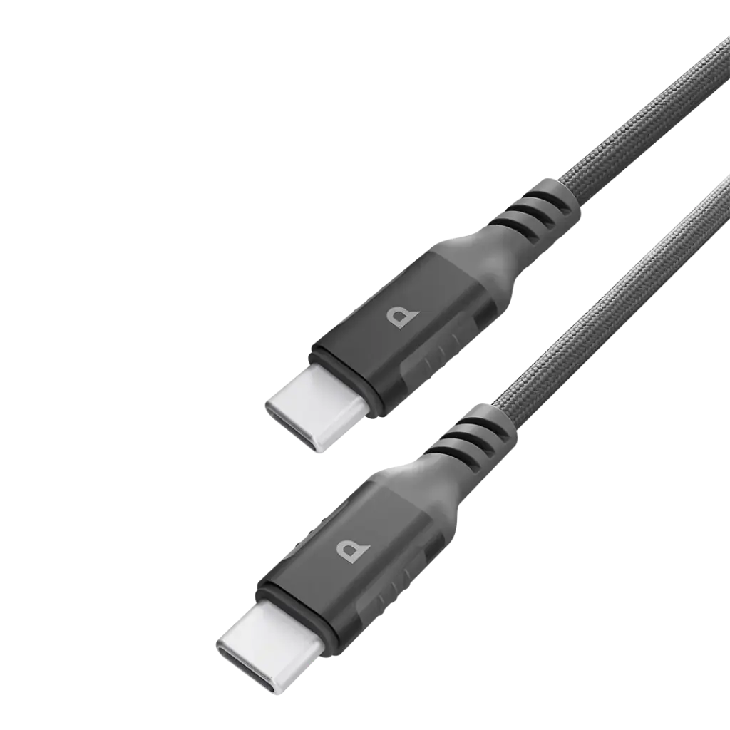 Powerology Power Sync Weave USB-C to USB-C PD 60W Aluminum Plug/Shell Nylon Braided 1.2M Cable