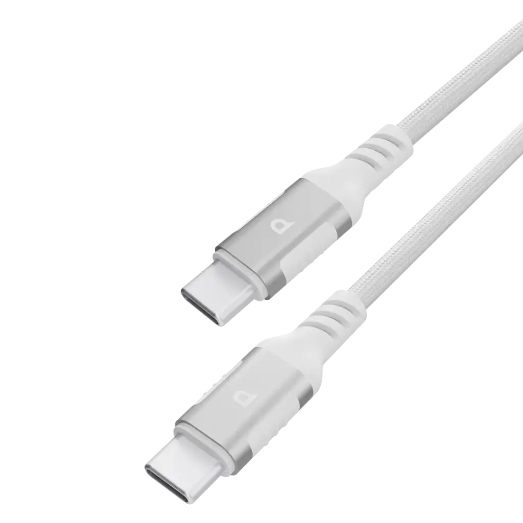 Powerology Power Sync Weave USB-C to USB-C PD 60W Aluminum Plug/Shell Nylon Braided 1.2M Cable