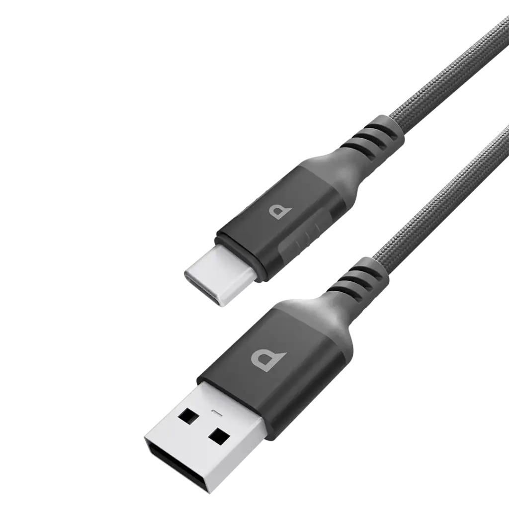 Powerology PD 20W Power Sync Weave USB-A to USB-C 1.2M- Gray