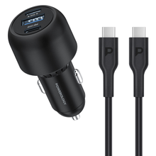 Load image into Gallery viewer, Powerology Ultra-Quick Car Charger 130W with 0.9m/3ft Type-C To Type-C Cable
