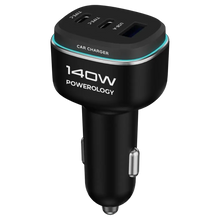 Load image into Gallery viewer, Powerology 140W Triple-Port High-Power Car Charger - Black
