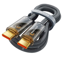 Load image into Gallery viewer, Porodo Braided 100W PD C to C Cable With Transparent Head 1M - Grey
