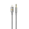 Porodo USB2.0 Lightning to 3.5mm Braided Audio Cable 1.2M - Grey - CVRGRM