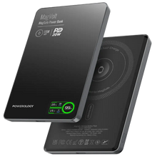 Load image into Gallery viewer, Powerology MagVolt 5000mAH TFT Display Slim Magnetic Wireless Powerbank
