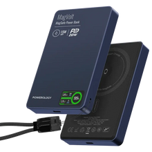 Load image into Gallery viewer, Powerology MagVolt 10000mAH TFT Display Slim Magnetic Wireless Powerbank
