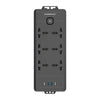 Powerology 6 AC 2500W Multi-Port PD 20W Power Strip 3M Cable UK Plug - Black