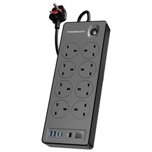 Load image into Gallery viewer, Powerology 8AC 2990W Power Strip PD 20W - Black
