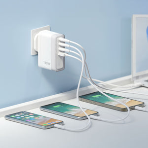 Powerology Lunex Series 4-Port Fast Charging Adapter 140W