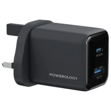 Load image into Gallery viewer, Powerology Volt-X 45W GaN USB-A &amp; Type-C Charger - Black
