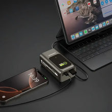 Load image into Gallery viewer, Porodo 10000mAh Mini Power Bank with Real-Time Display - Grey
