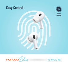 Load image into Gallery viewer, Porodo Blue Deep Bass Wireless Earbuds Pro 2 with Swipe Volume - White
