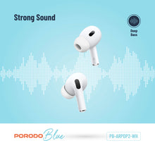 Load image into Gallery viewer, Porodo Blue Deep Bass Wireless Earbuds Pro 2 with Swipe Volume - White
