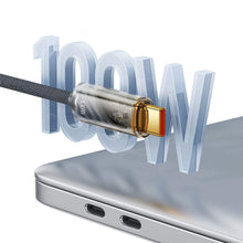 Load image into Gallery viewer, Porodo Braided 100W PD C to C Cable With Transparent Head 1M - Grey
