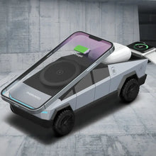 Load image into Gallery viewer, Porodo Cyber Dock Wireless Charger with Rotating Stand | Triple Device Fast Charging | 90° Rotating Stand - Gray
