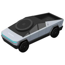 Load image into Gallery viewer, Porodo Cyber Dock Wireless Charger with Rotating Stand | Triple Device Fast Charging | 90° Rotating Stand - Gray
