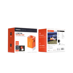 Porodo Lifestyle 4-Function Portable Pump - Orange