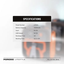 Load image into Gallery viewer, Porodo Lifestyle Multifunction Cooling Waist Fan - Brown/Orange
