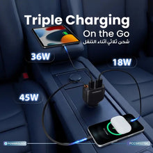 Load image into Gallery viewer, Powerology Cyber 81W USB-C Retractable Car Charger - Black
