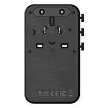 Load image into Gallery viewer, Powerology VoltVoya Travel Adaptor With PD 100W TFT Display Type-C X4 - Black
