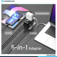 Load image into Gallery viewer, Powerology VoltVoya Travel Adaptor With PD 100W TFT Display Type-C X4 - Black
