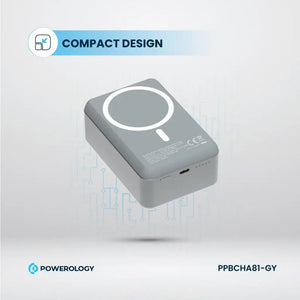 Powerology PD20W MagSafe Wireless Power Bank 30000mAh - Dark Grey - CVRGRM