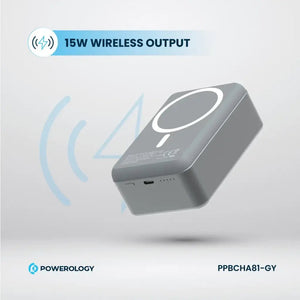 Powerology PD20W MagSafe Wireless Power Bank 30000mAh - Dark Grey - CVRGRM