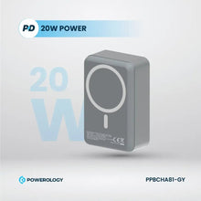 Load image into Gallery viewer, Powerology PD20W MagSafe Wireless Power Bank 30000mAh - Dark Grey - CVRGRM
