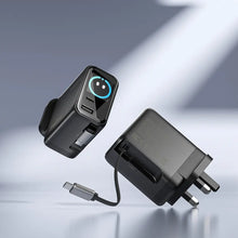 Load image into Gallery viewer, Powerology 70W TFT Adapter with Retractable Type-C Cable - Black
