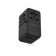 Load image into Gallery viewer, Powerology Universal GaN Super Charger 100W 2 Type-C Port and 2 USB-A 15W Port - Black
