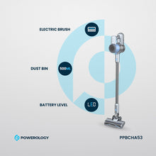 Load image into Gallery viewer, Powerology Cordless Vaccum Cleaner with HD Display &amp; Detachable Battery - Dark Grey
