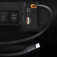 Load image into Gallery viewer, Powerology Cyber 81W USB-C Retractable Car Charger - Black
