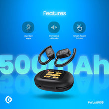 Load image into Gallery viewer, Powerology ENC TWS Air Conduction Earbuds and Charging Case with Display 40mAh8 - Black
