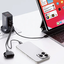 Load image into Gallery viewer, Powerology GaNex 100W Wall Charger USB-C + USB-C + USB-A With Tfd Dispay - Black
