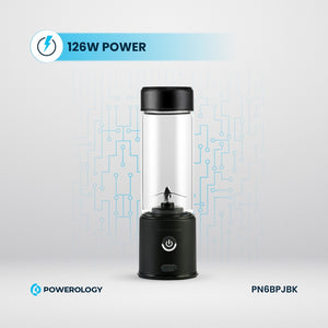 Powerology New 6-Blade Portable Juicer 450mL 126W - Black